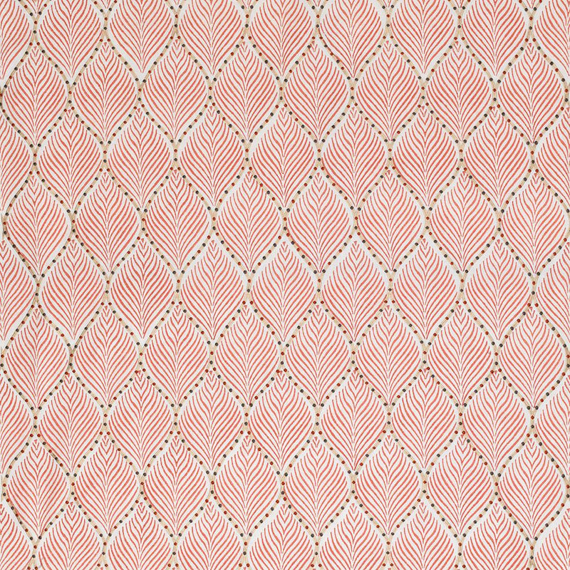 Nina Campbell Fabric - Les Indiennes Bonnelles Coral NCF4335-01