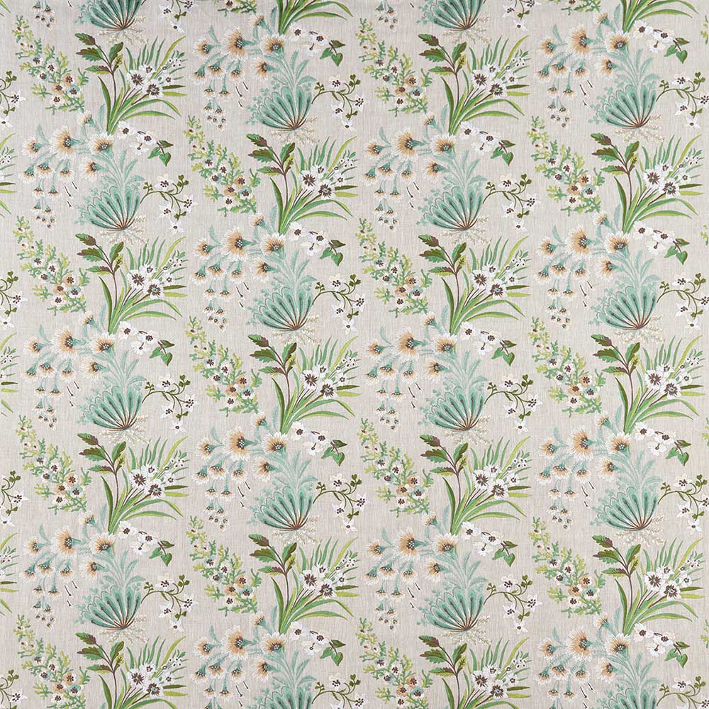 Nina Campbell Fabric - Ashdown Michelham Aqua/Green NCF4362-01