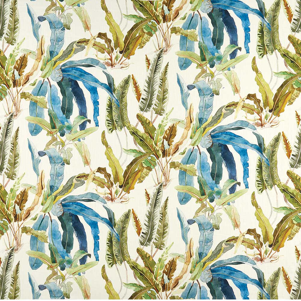 Nina Campbell Fabric - Ashdown Benmore Turquoise/Olive Fabric NCF4365-01