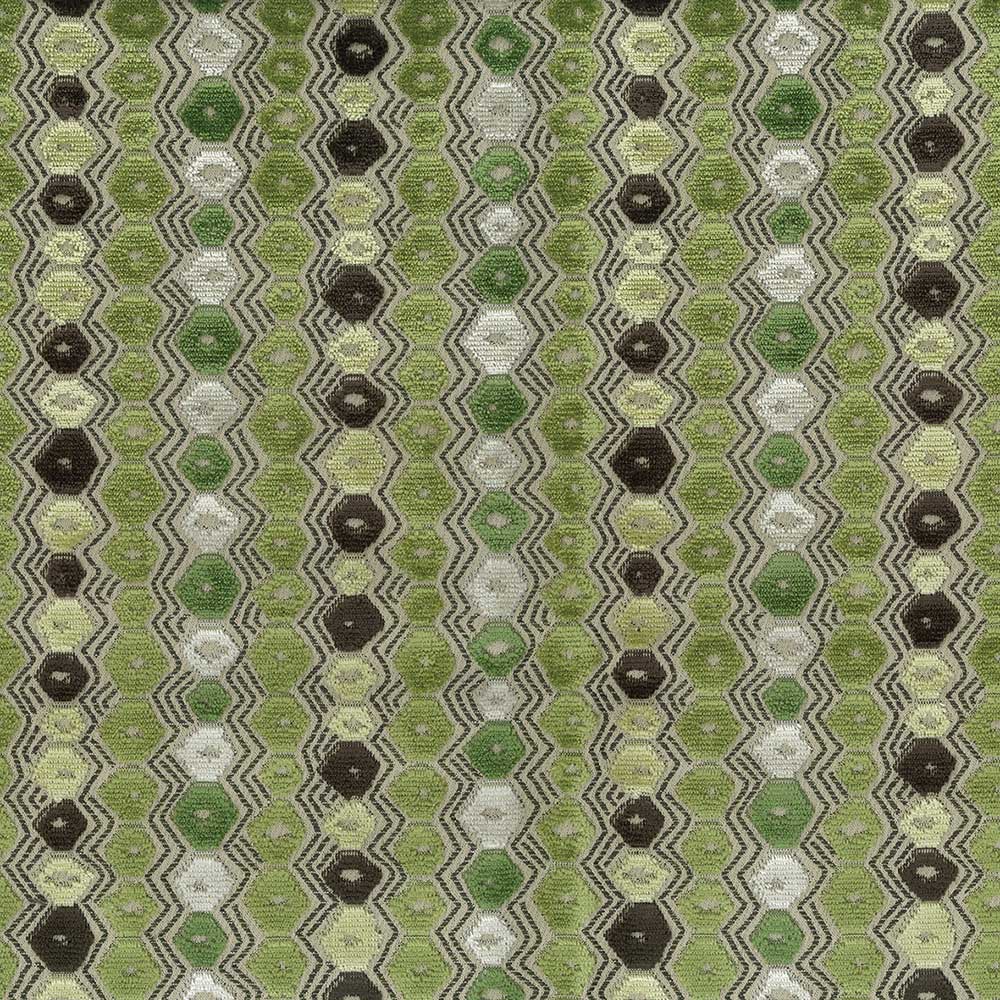 Nina Campbell Fabric - Marchmain Flyte Green/Chocolate NCF4371-04