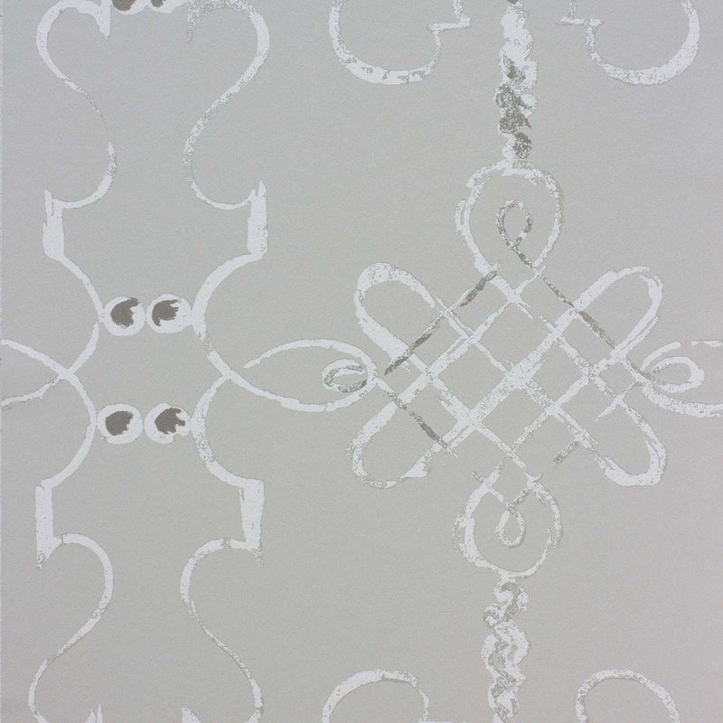 Nina Campbell Wallpaper - Les Rêves Portavo Grey/Ivory NCW4308-02