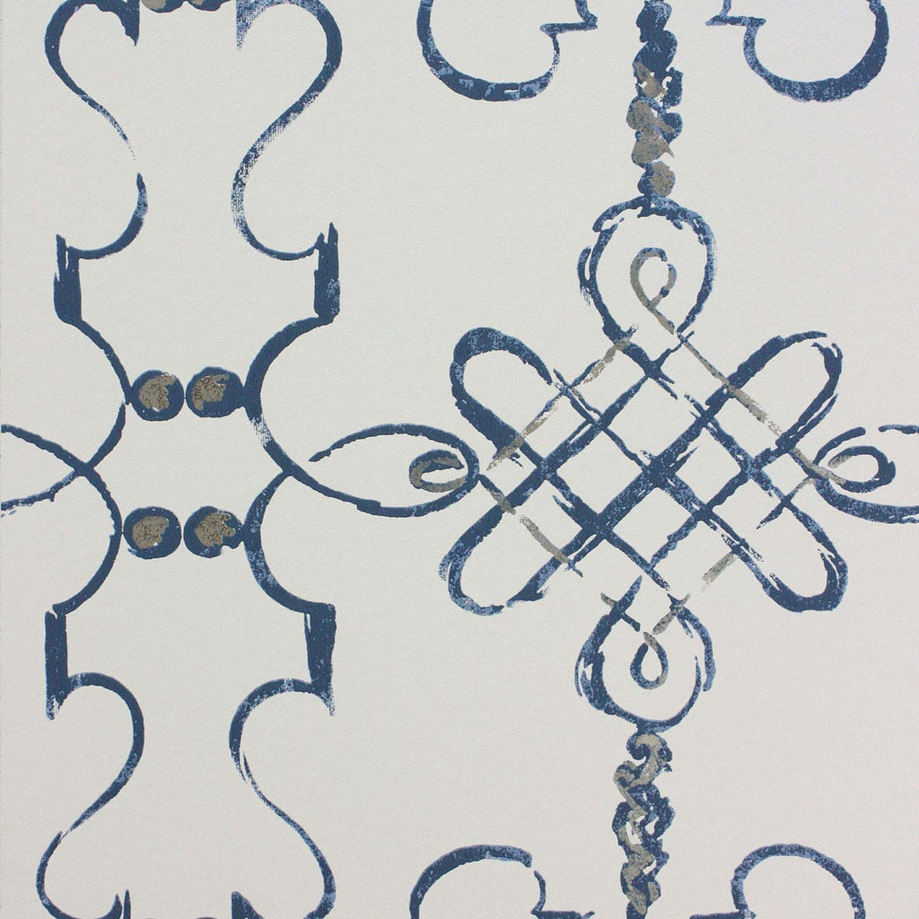 Nina Campbell Wallpaper Les Rêves Portavo Indigo/Ivory NCW430803