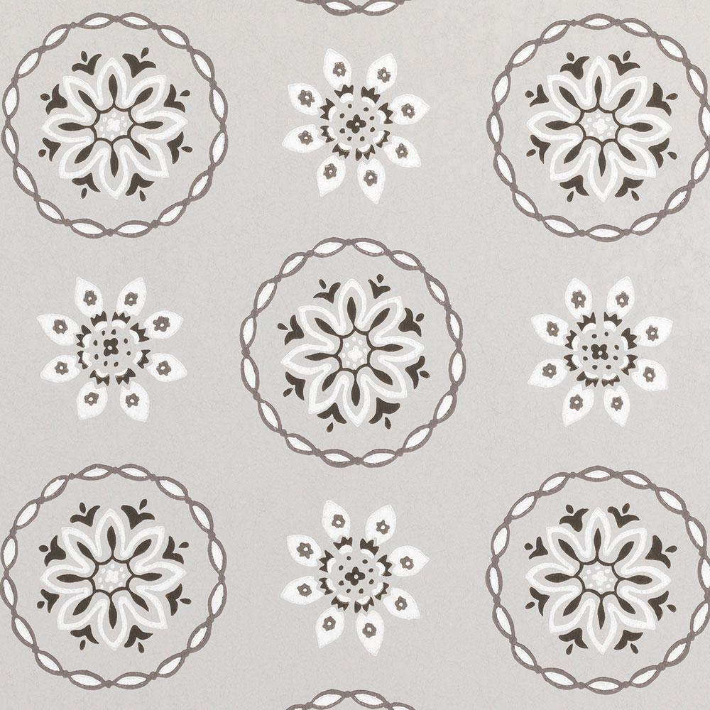 Nina Campbell Wallpaper - Les Indiennes Garance Fresh Grey NCW4354-03