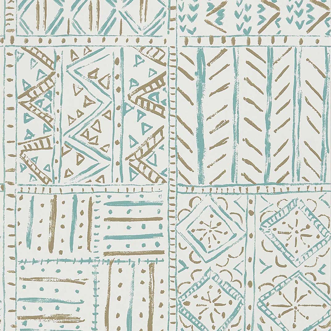 Ashdown Cloisters Aqua/Taupe NCW4391-02