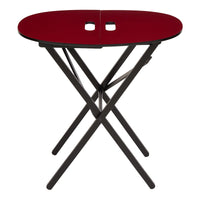 Nina Campbell Oval Red Folding Table against a white background