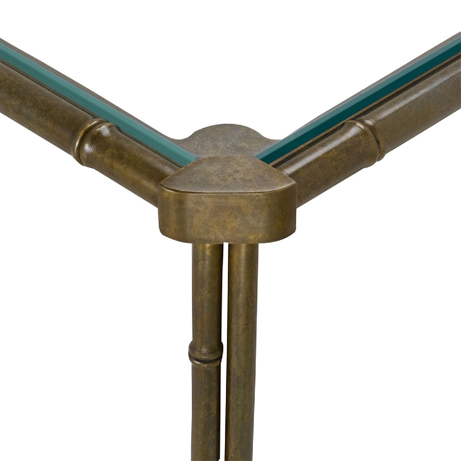 Nina Campbell Pagoda Console Bronze against a white background close up