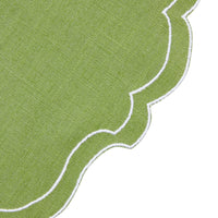 Placemat Coated Linen - Papersmooth Green/White