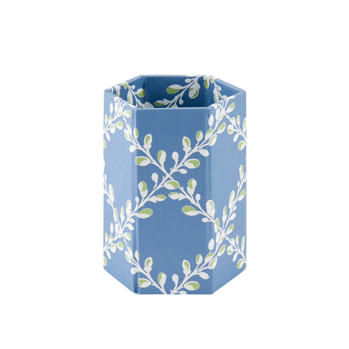 Pen Pot Trellis Blue