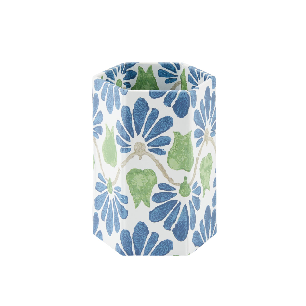 Pen Pot Ginko Tulips Blue/Green