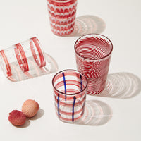 Nina Campbell Small Tumbler - Red/White Ripples
