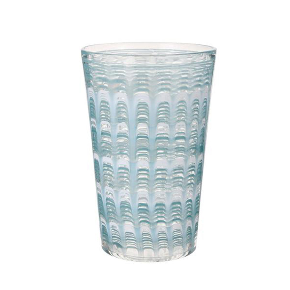 Nina Campbell Large Tumbler Aqua/White against a white background