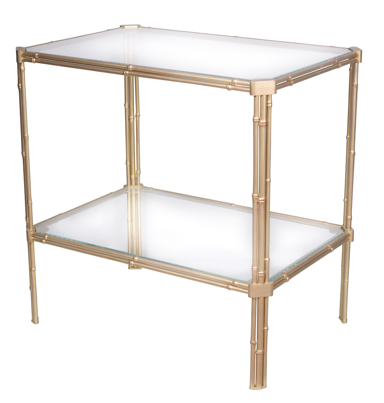 Nina Campbell Pagoda End Table in Gold Gilt against a white background