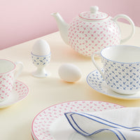 Nina Campbell Chatsworth Tea Cup & Saucer - Pink Sprig