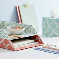 Letter Tray All Over Buds Aqua