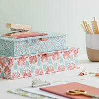 A5 Keepsake Batik Dots Coral/Aqua