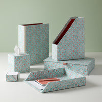 Pen Pot Batik Dots Coral/Aqua