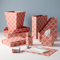 Nina Campbell Letter Tray Bud Trellis - Coral