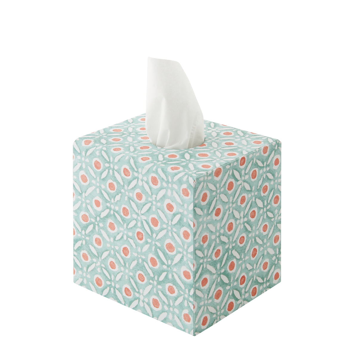 Tissue Box Batik Dots Coral/Aqua