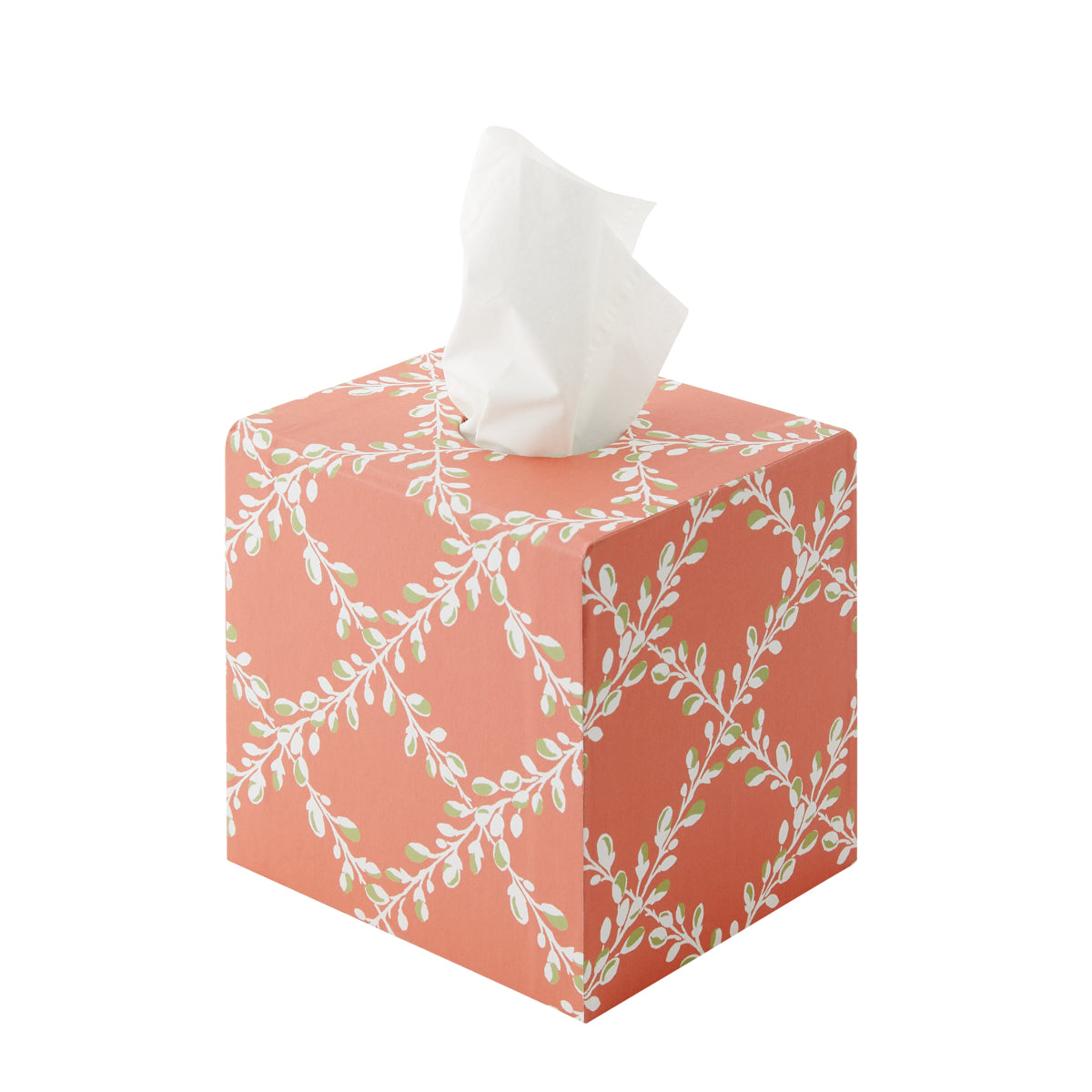 Tissue Box Bud Trellis Coral