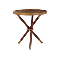 Nina Campbell Button Table in merlot against a white background