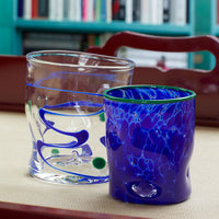 Nina Campbell Wackie Dot Glass Cobalt Blue