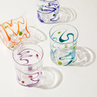 Nina Campbell Wackie Dot Glass Cobalt Blue with other wackie dot glassware