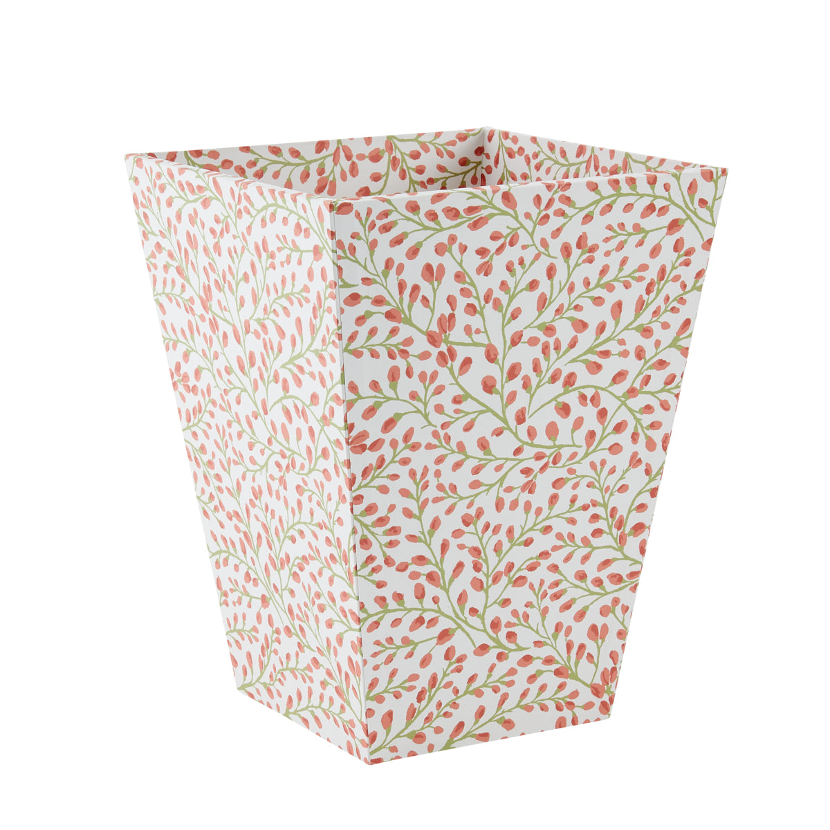 Waste Bin All Over Buds Coral