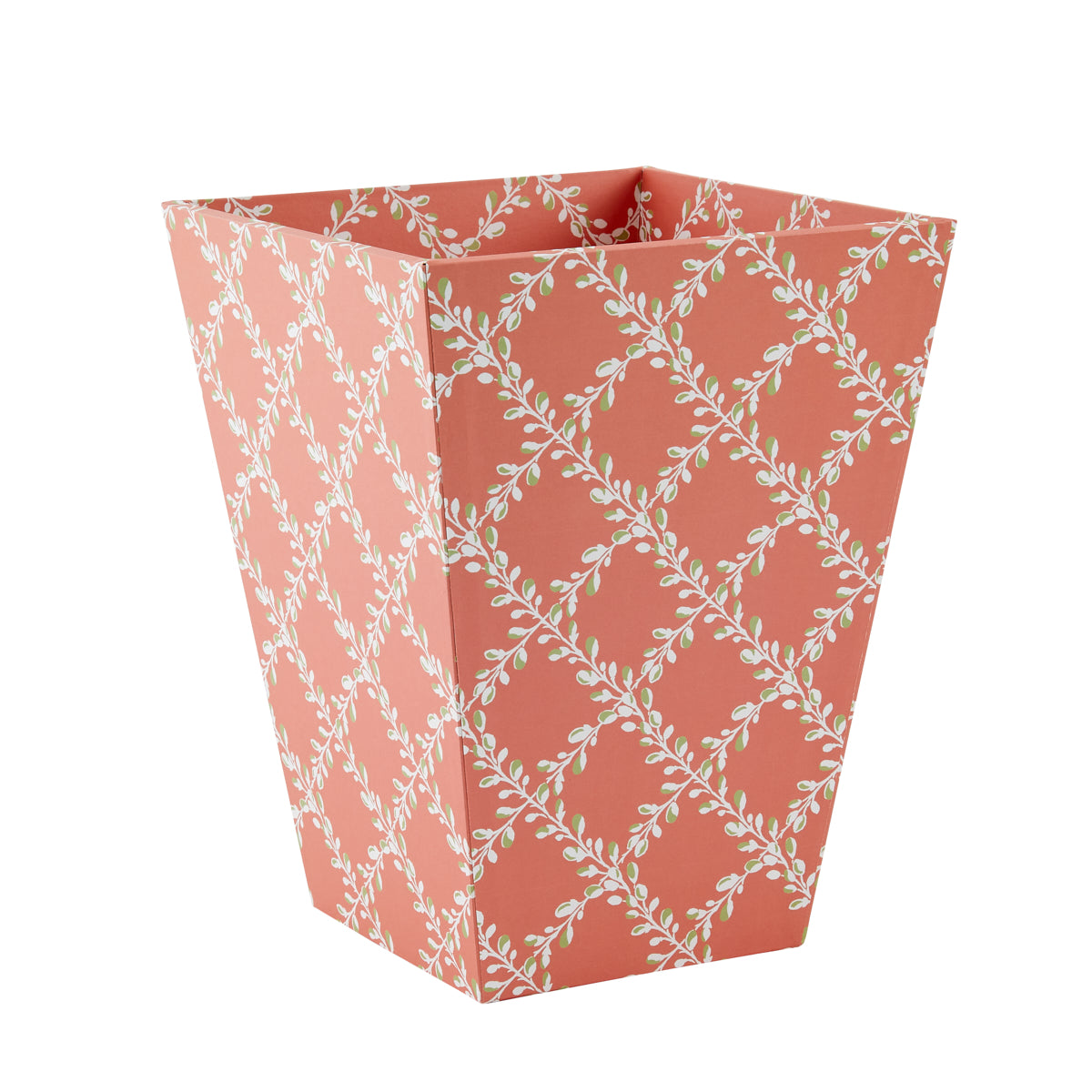 Nina Campbell Waste Bin Bud Trellis - Coral