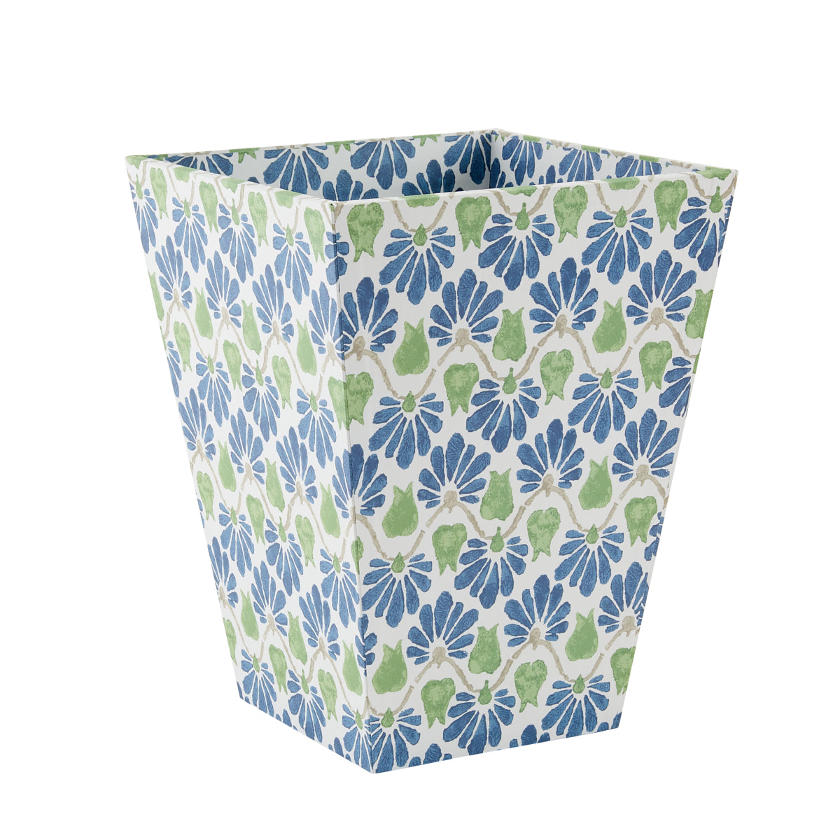 Nina Campbell Waste Bin Ginko Tulips - Blue/Green