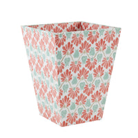 Waste Bin Ginko Tulips Coral/Aqua