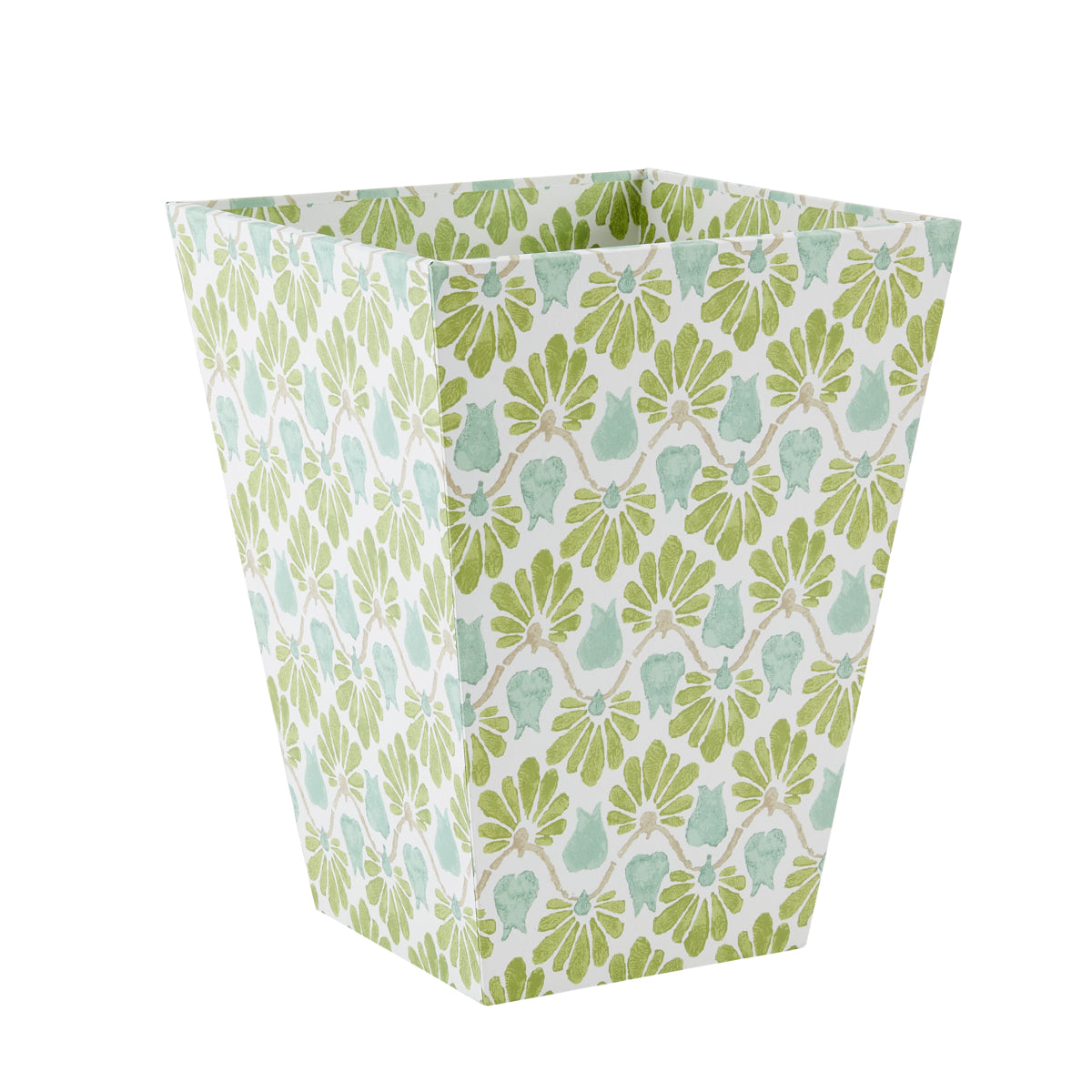 Waste Basket Ginko Tulips Green/Aqua