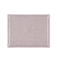 Nina Campbell Fabric Tray Large Stripe Amethyst and White against a white background