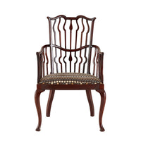 Nina Campbell Archie chair in wood stain on white background