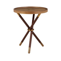 Nina Campbell Button Table in chestnut against white background