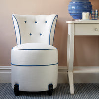 Nina Campbell Coco Dressing Table Chair in white colette in room set