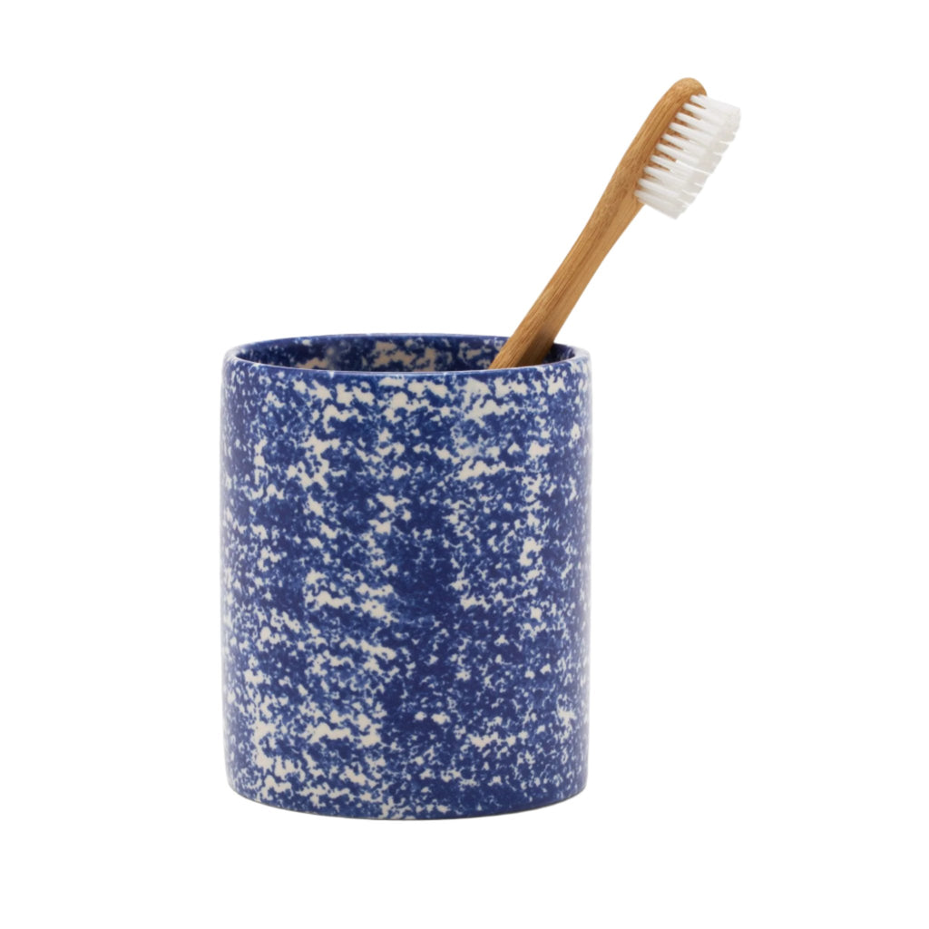 Elaine Brush holder - Speckled Blue | Nina Campbell