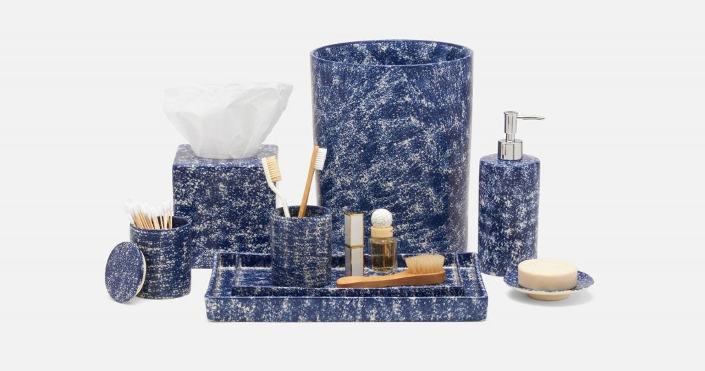 Elaine Toothbrush Holder Speckled Blue