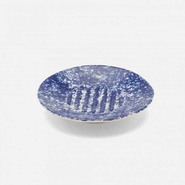 Elaine Soap Dish Speckled Blue Nina Campbell