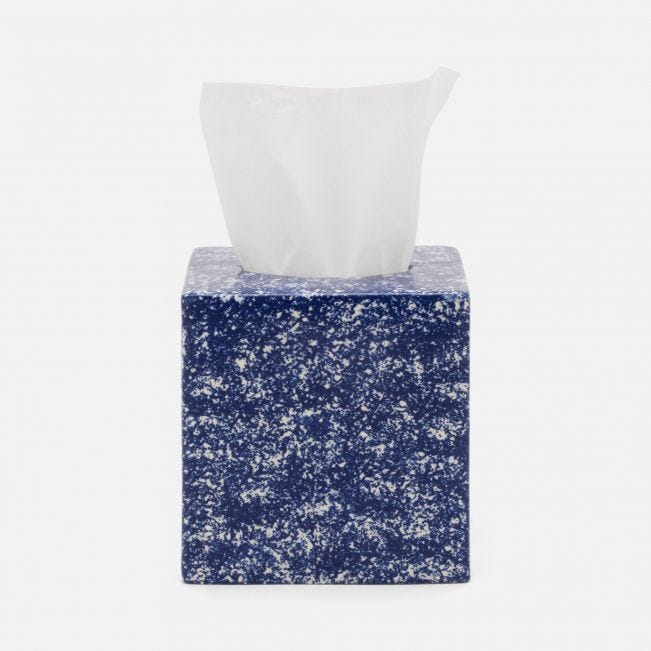 Elaine Tissue Box - Speckled Blue