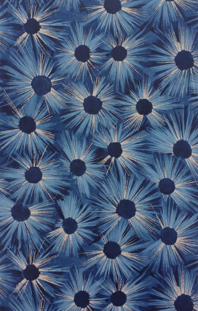 Nina Campbell Wallpaper - Fontibre Estella Midnight Blue/Gilver NCW4202-01
