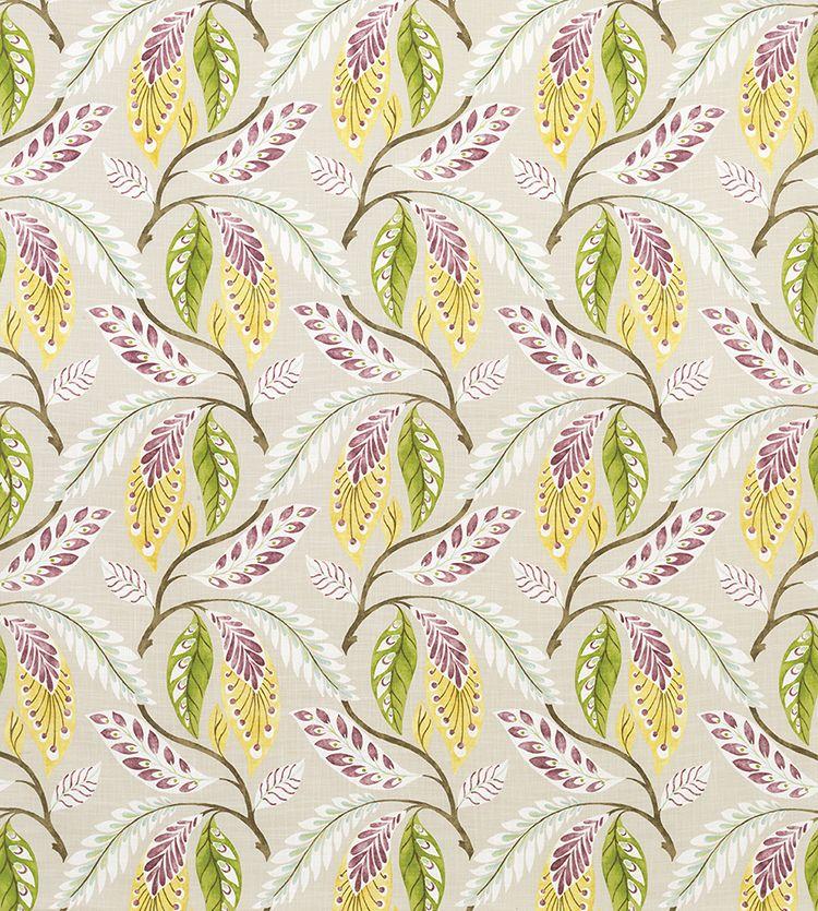 Nina Campbell Fabric - Fontibre Amethyst/Green/Yellow NCF4195-05