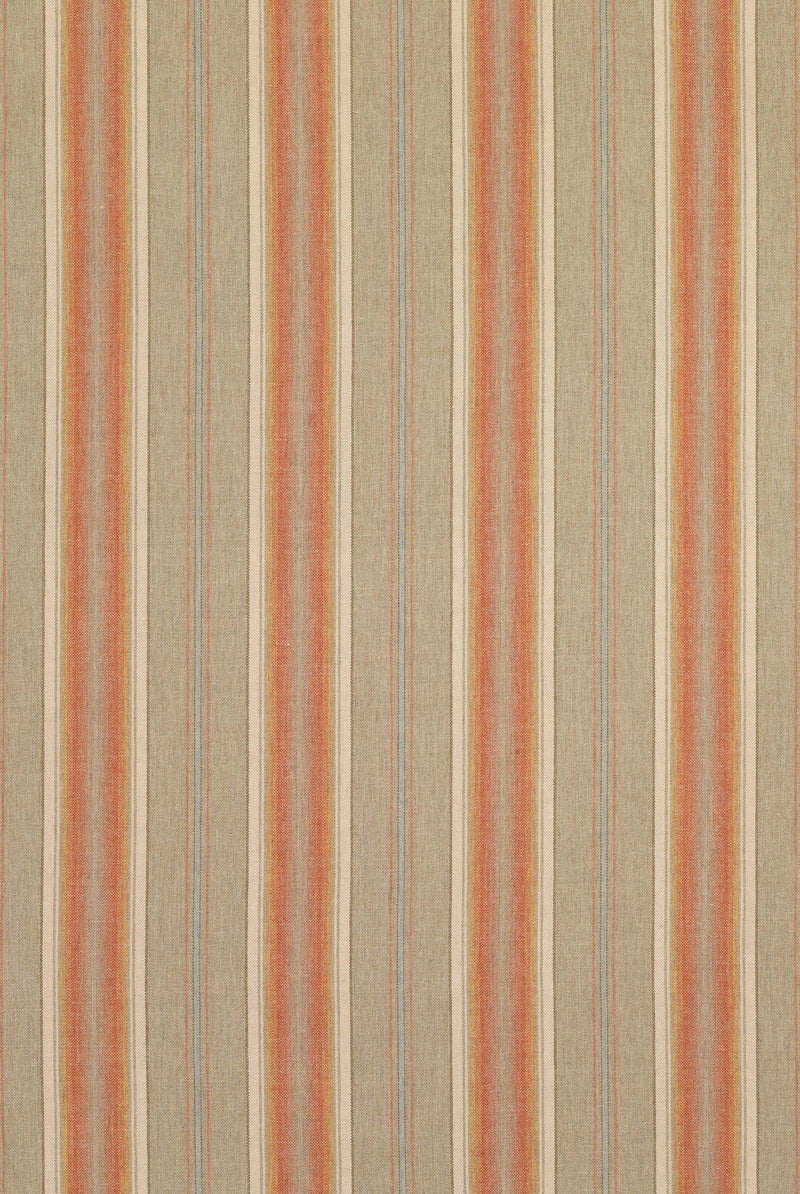 Nina Campbell Fabric - Brodie Innis Stripe Coral/Linen NCF4141-01