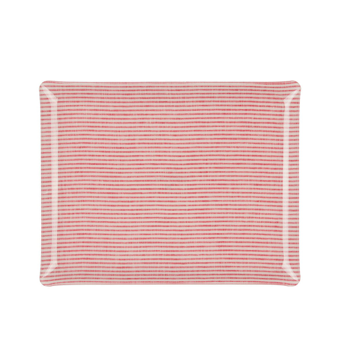 Nina Campbell Fabric Tray Large - Stripe Pink and White
