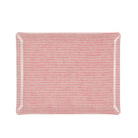 Nina Campbell Fabric Tray Large Stripe Pink and White against a white background