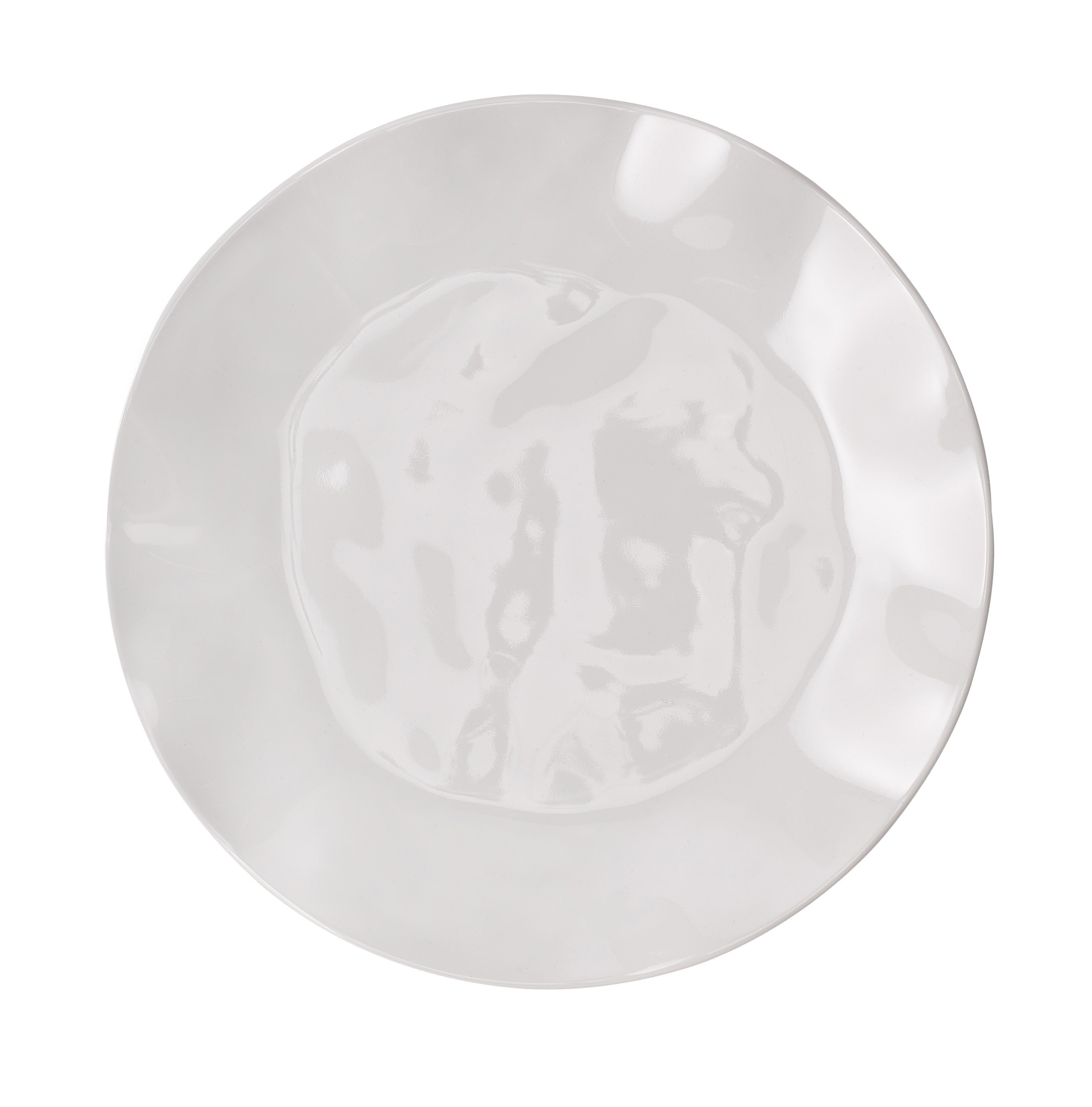 Melamine Ruffle Round Dinner Plate 10" - White