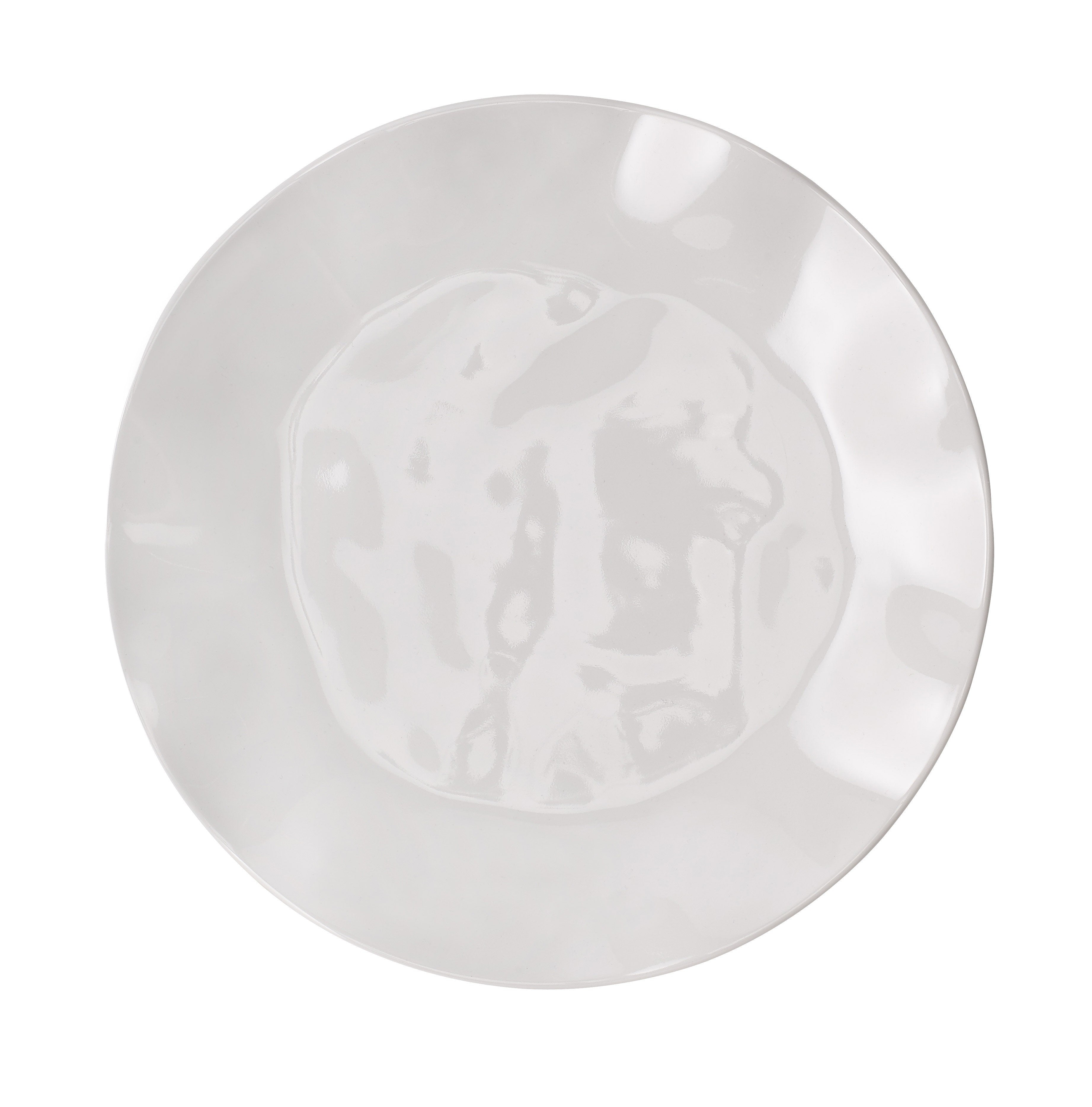 Melamine Ruffle Round Dinner Plate 10" White