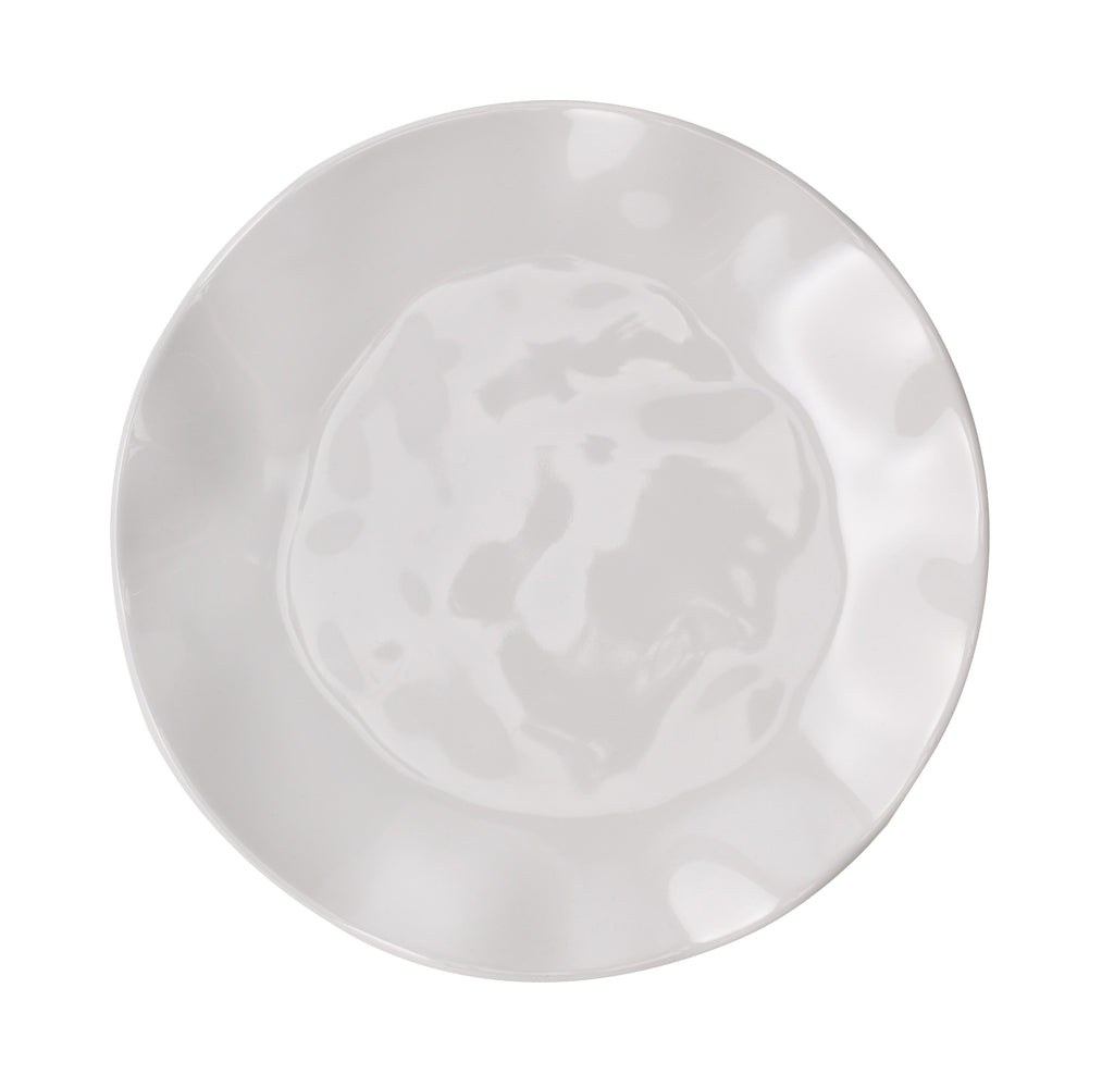 Melamine Ruffle Round Salad Plate 8" White Nina Campbell