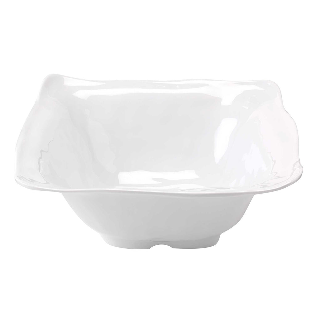 Melamine Ruffle Square Serving Bowl 12" White Nina Campbell