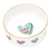 Love Hearts Only You Round Trinket Box - White