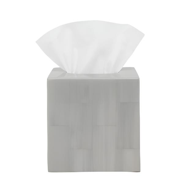 Arles Faux Horn Grey Tissue Box